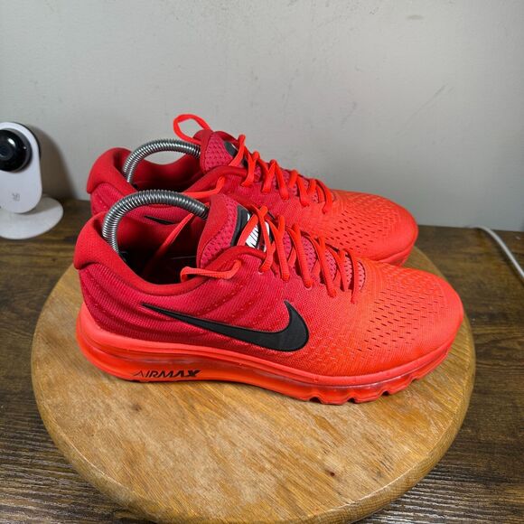 Nike Air Max 2017 Bright Crimson Red Black Shoes Men's Size 8.5‎ 849559-602 - Picture 1 of 8